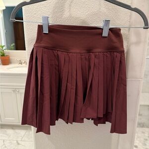 AERIE offline Burgundy Pleated Skirt